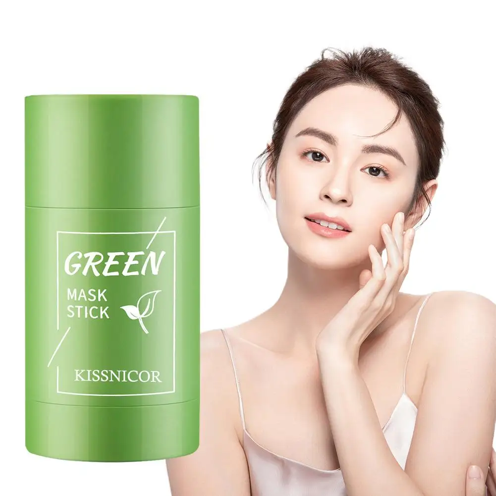 Green Tea Face Deep Cleaning Mud Solid Mask Dispel Acne Blemish Mark Remove Blackhead Acne Stick Oil Control Cleanser Skin Care