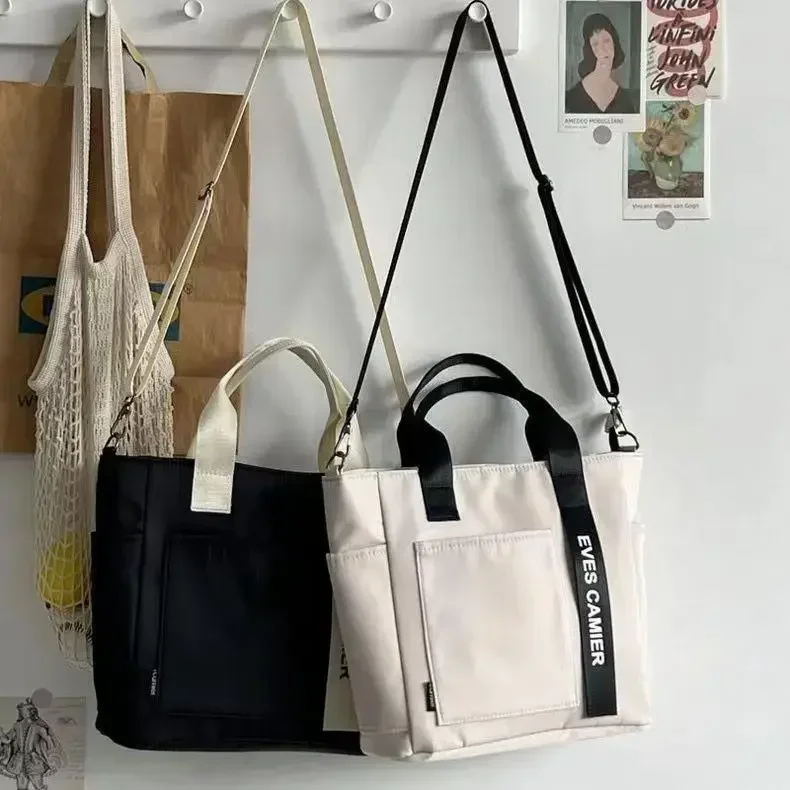 Neue Casual Tote Große Kapazität Schulter Tasche Nylon Wasserdichte Leinwand Handtasche Einfache Mode Messenger Taschen für Schülerin – Detail 16