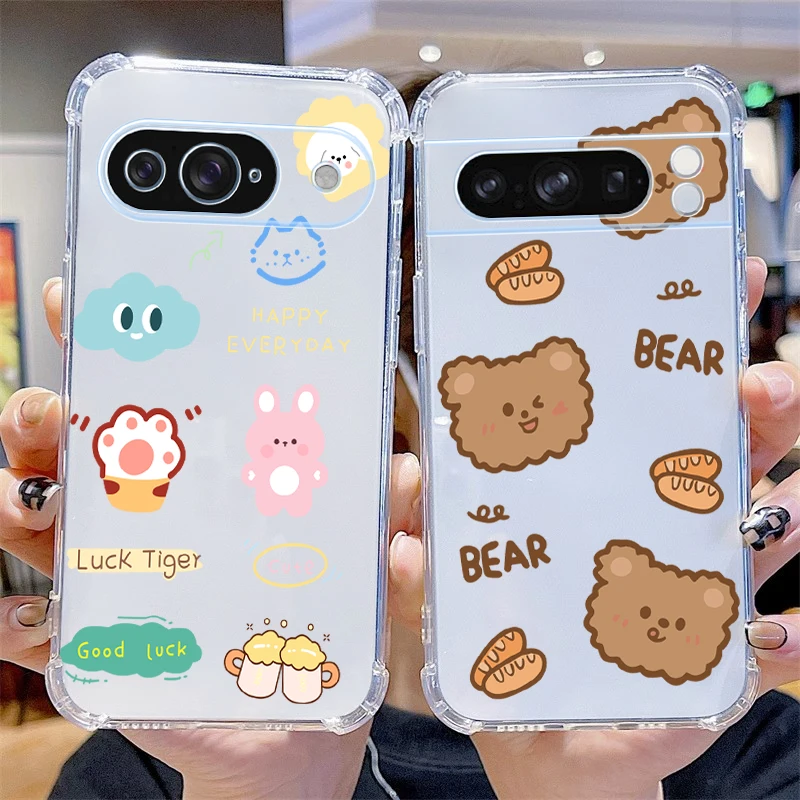 P ixel 8 Pro Cute Little Animal Transparent Phone Case For Google Pixel 9Pro 9 6 7A 8A 6Pro 8Pro 8 7 9ProXL 7Pro 6A Cover