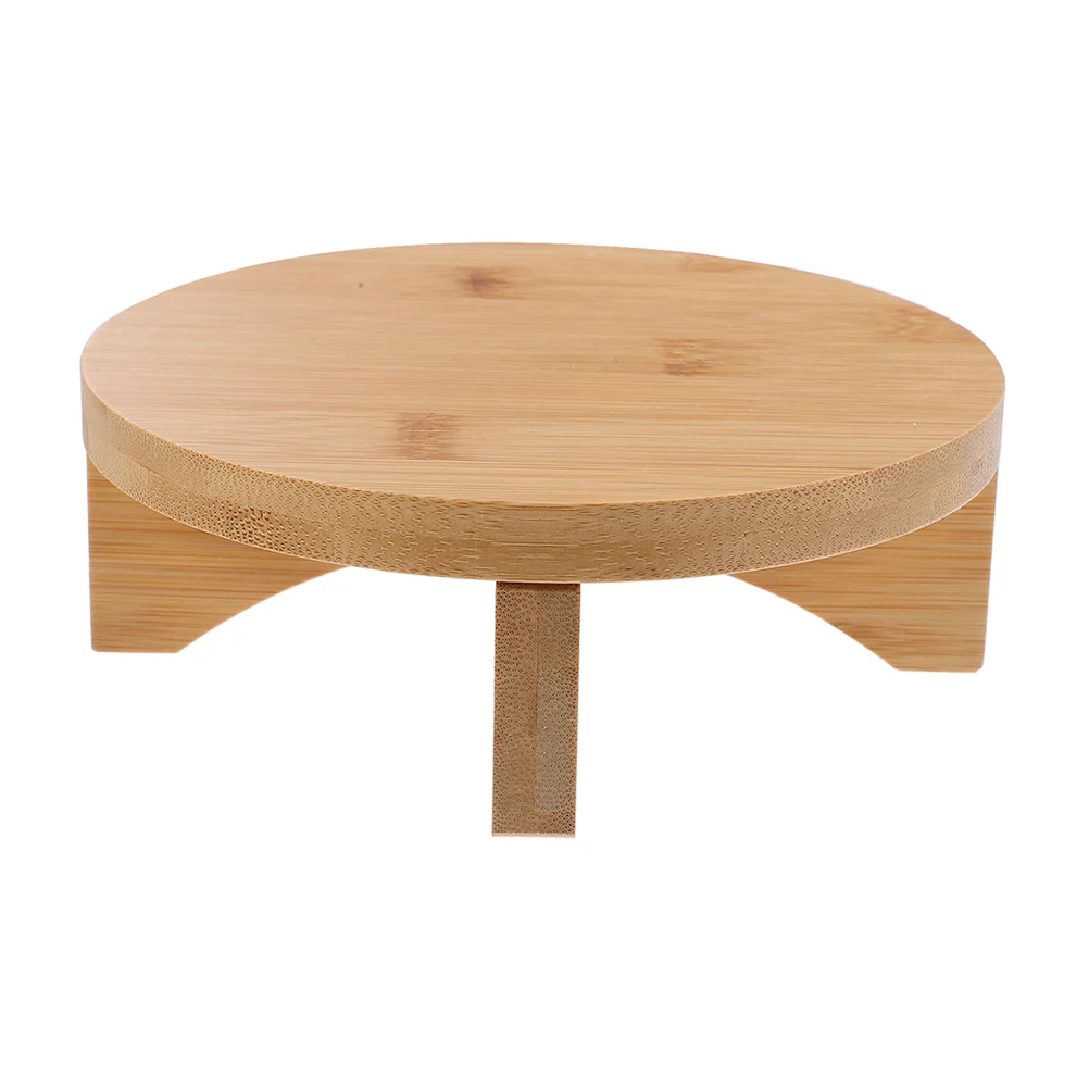 

Bamboo Plant Riser Stand Wooden Round Flower Pot Base Decorative Pedestal Tabletop Planter Display Stand For Vase Home