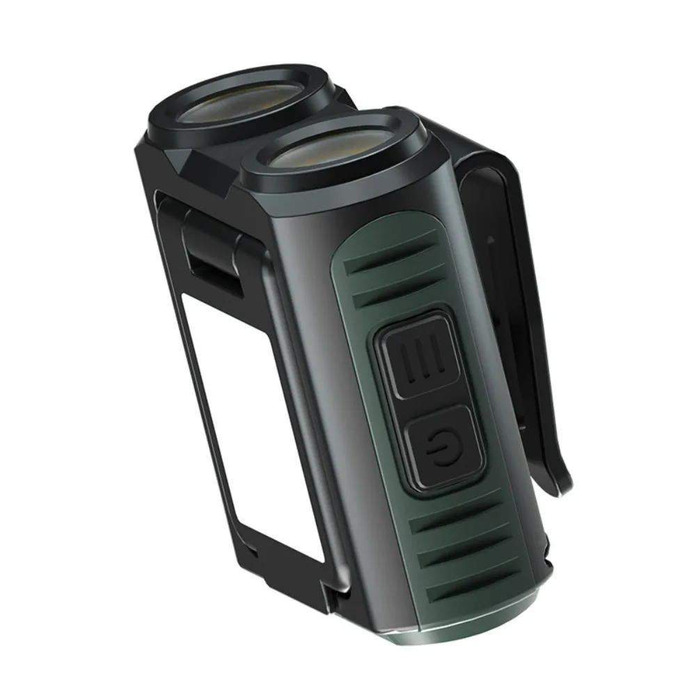 Motion Sensor Headlamp - Dual-Light Foldable Night Fishing Light USB Rechargeable Multifunctional Hat Clip Light for Outdoor Use