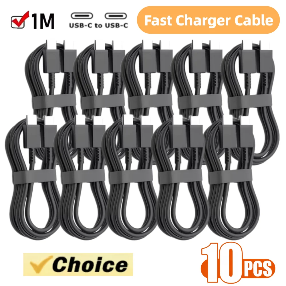 10PCS PD 100W USB Type C to C Fast Charge Cable for Samsung S22 S23 S24 S25 Plus Note Ultra A53 A54 Charging Data Cable
