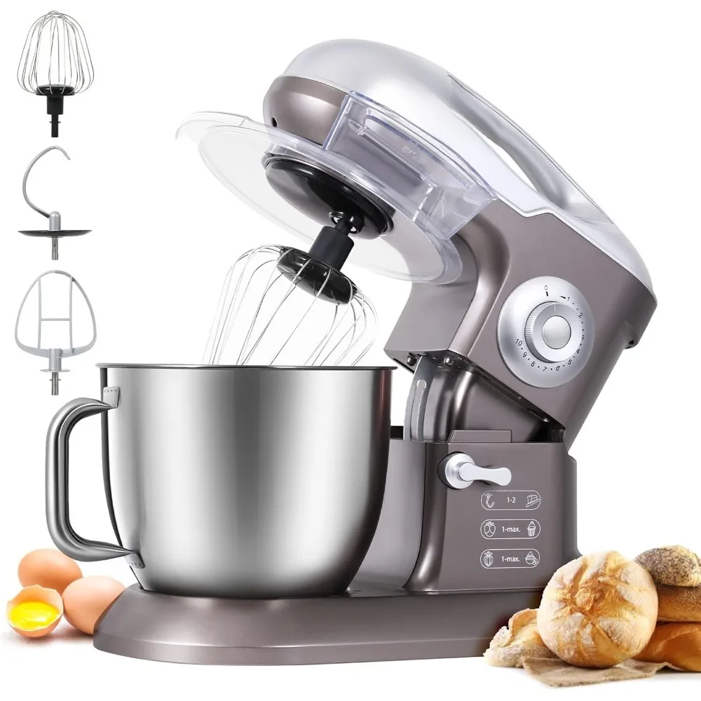 

7.3Qt Electric Mixer, 660W Food Mixer, 10 Speeds with Stainless Steel Mixing Bowl, Wire Whisk and Splash Guard, Stand Mixer