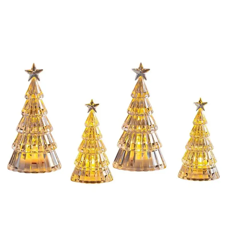 Christmas Decoration Ornaments Mini Lightweight Luminous Crystal Pendants for Xmas Tree Party Decor Gifts