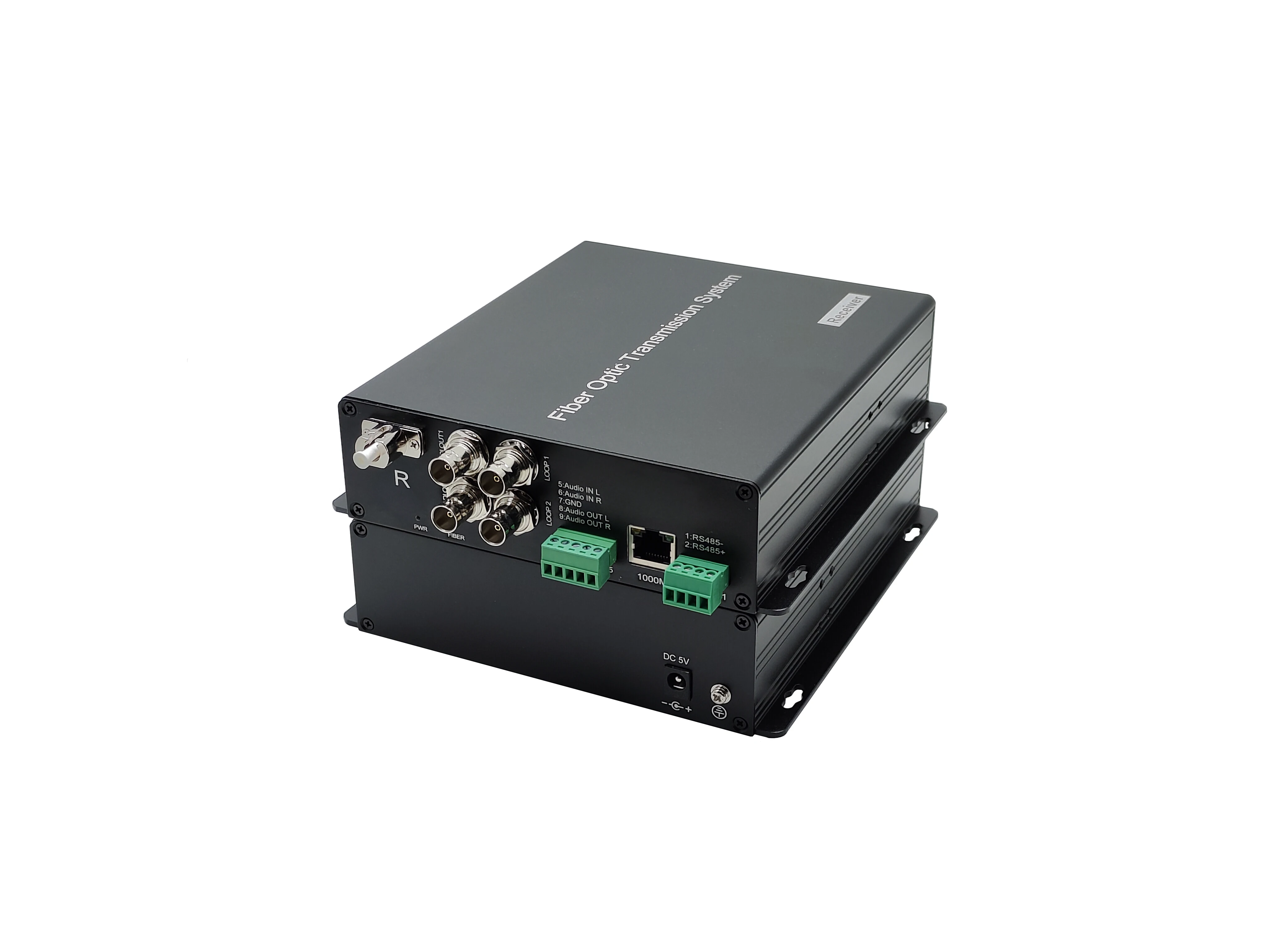 Ho-link 2-Channel 3G-SDI Fiber Converter with Loop-out,Data,Audio,Ethernet 20km SM, LC