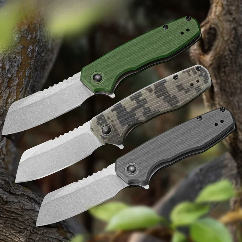 

1414 Outdoor Camping Folding Knife 8CR13 Blade G10 Handle Pocket Survival Tactical Hunting Utility Fruit Kitchen Knives EDC Tool