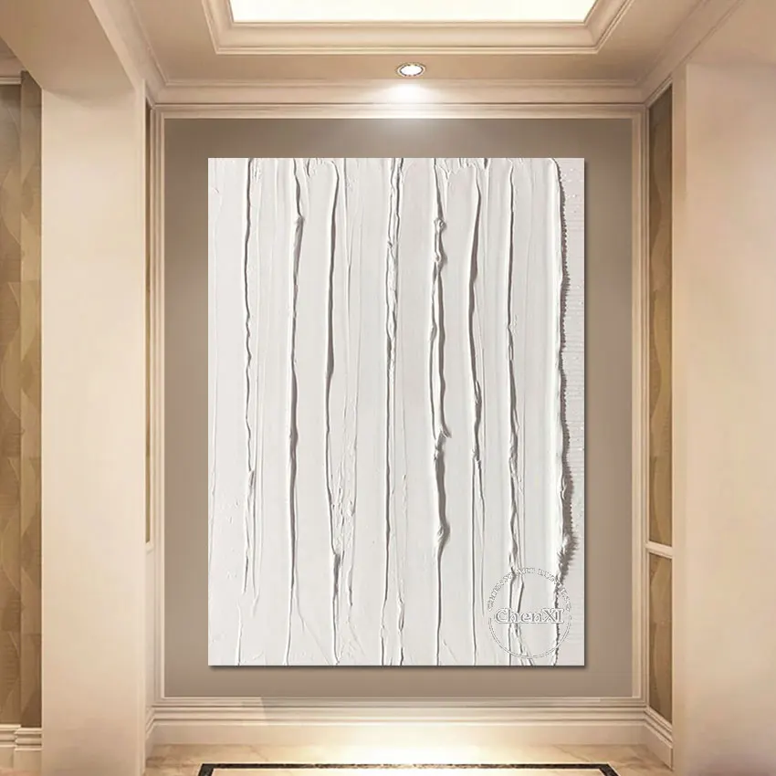 

Тяжелый толстый нож, абстрактное искусство, ручная роспись, текстура в рамке, белая акриловая живопись, холст, настенное искусство, большой размер, настенные постеры