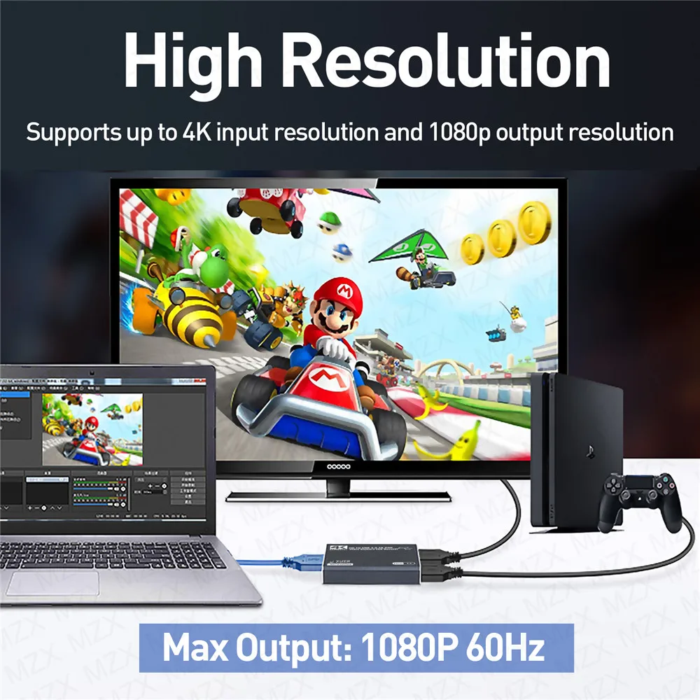 MZX 4K Video Capture Card Board Recording HDMI-Compatible 60Hz 30Hz USB 3.0 1080P 60fps 30fps Grabber Capturing Game Capturer - view 6