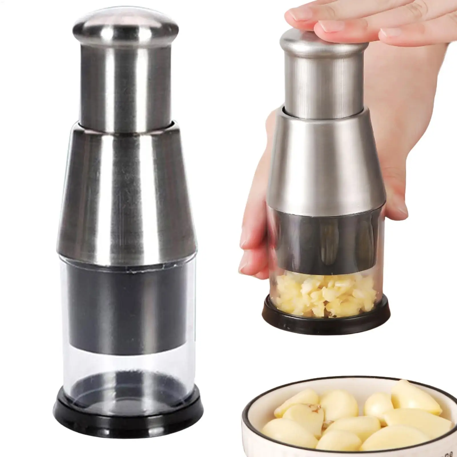 304 Stainless Steel Small Garlic Chopper Mini Chopper Garlic Press Manual Onions Masher Onion Chopper Garlic Crusher For Mincing