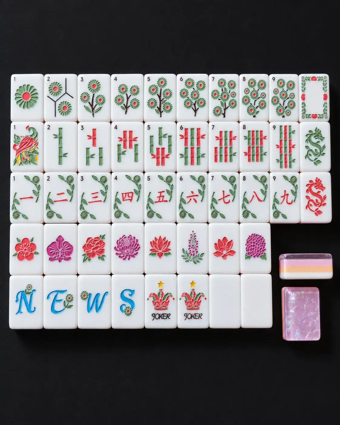 Luxury Portable Customizable 160-Piece Four-Layer Acrylic Pink Pearl American Mahjong Set for Family Gatherings & Holiday Gifts