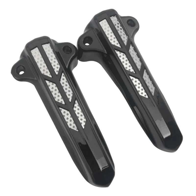 الكروم الأسود دراجة نارية الجبهة شوكة السفلى الساق المنزلق يغطي ل هارلي بجولة الطريق الملك شارع الإنزلاق الترا المحدودة FLHT FLHX