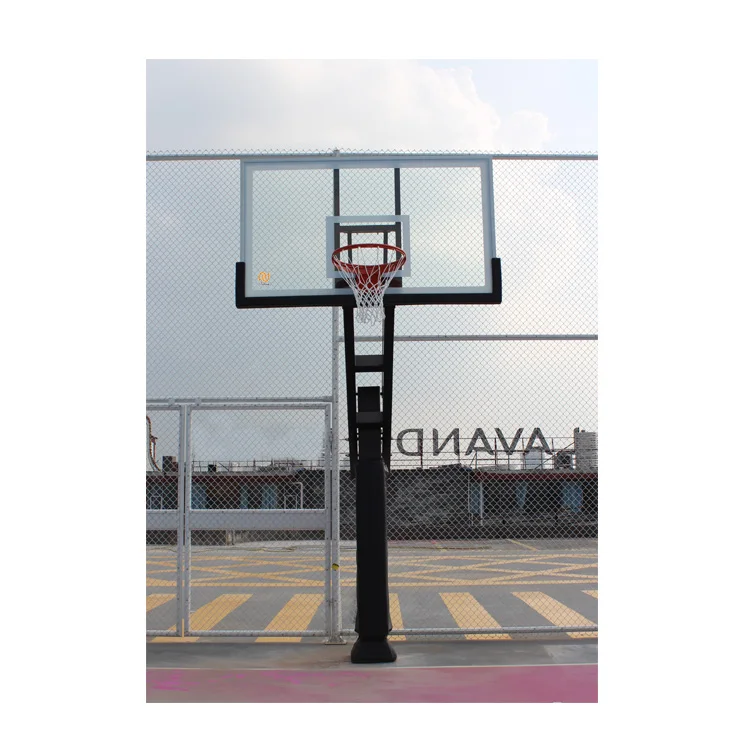 屋外用スポーツコート設備、地上設置型バスケットボールスタンド、高さ調節可能（5～10フィート、1.5～3メートル）、バスケットボールシステム、フープ