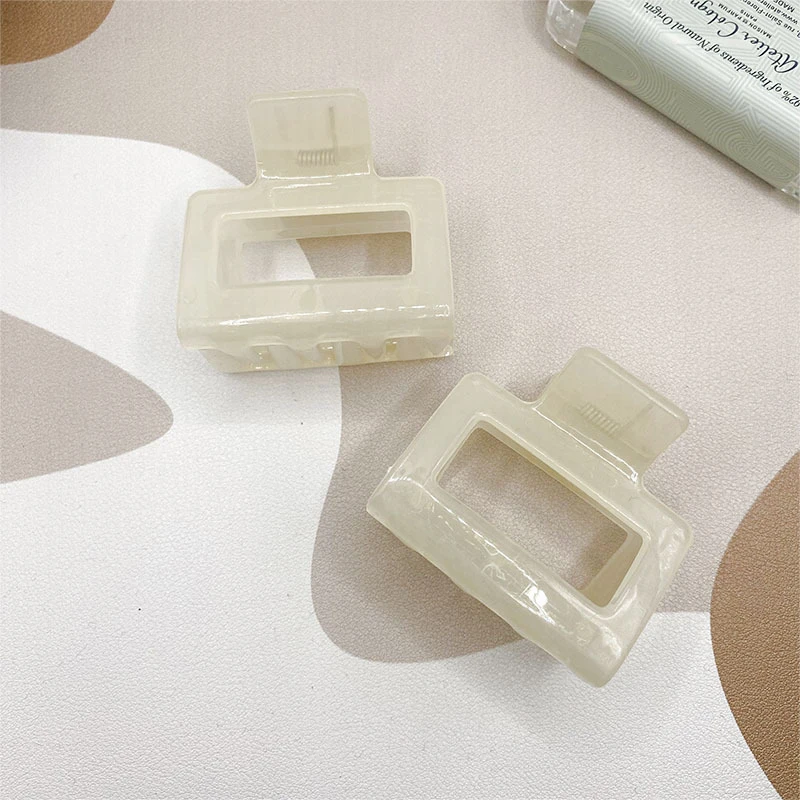 1Pc 4-10cm Small Large Square Rectangle Plastic Transparent Hair Claw Ponytail Hairpins Hair Clips For Women Hair Styling Tool