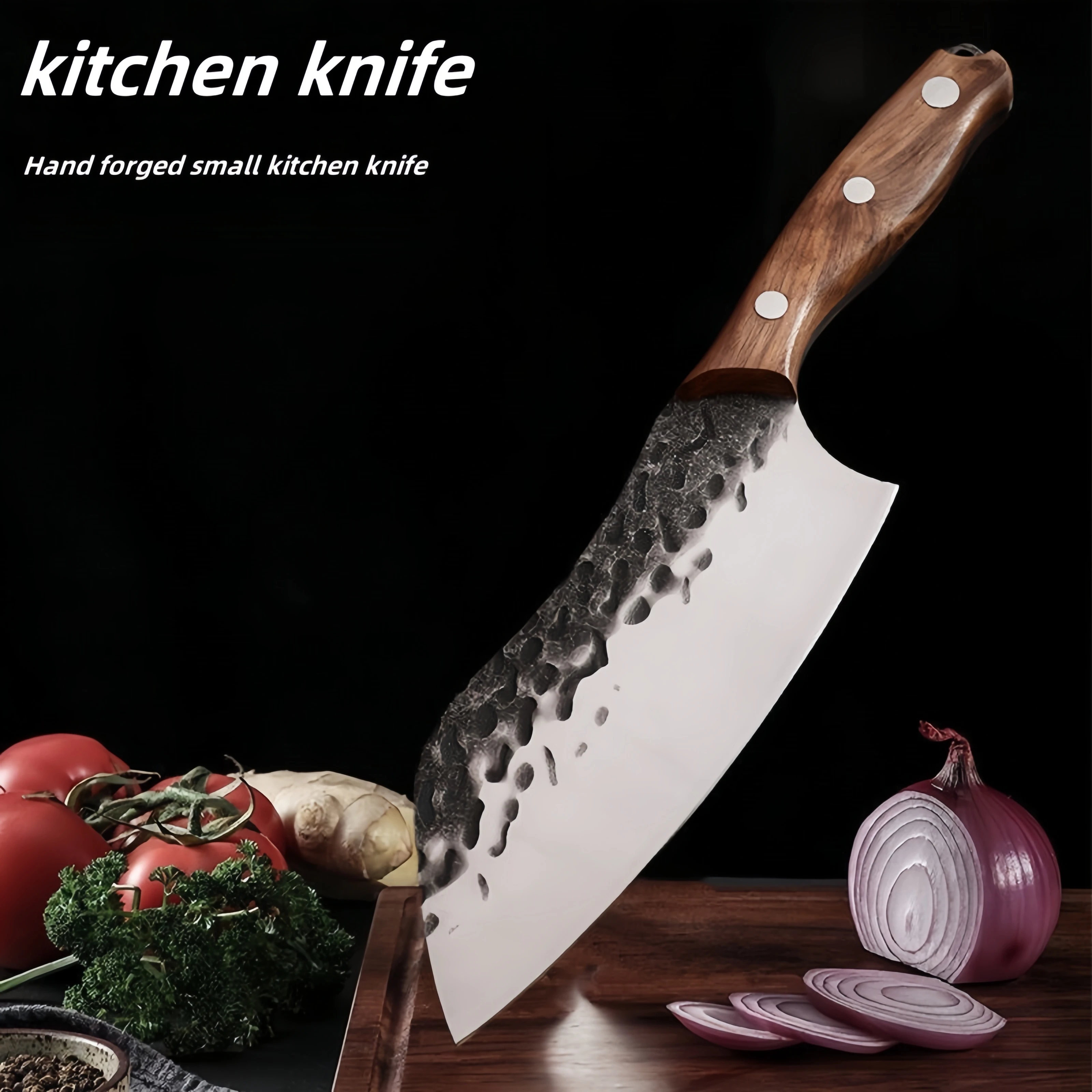 Meat Cleaver Butcher Hand Wrought Small Kitchen Knife Walnut Handle 5Cr13 High Hardness Stainless Steel Knife Cleaver Knives