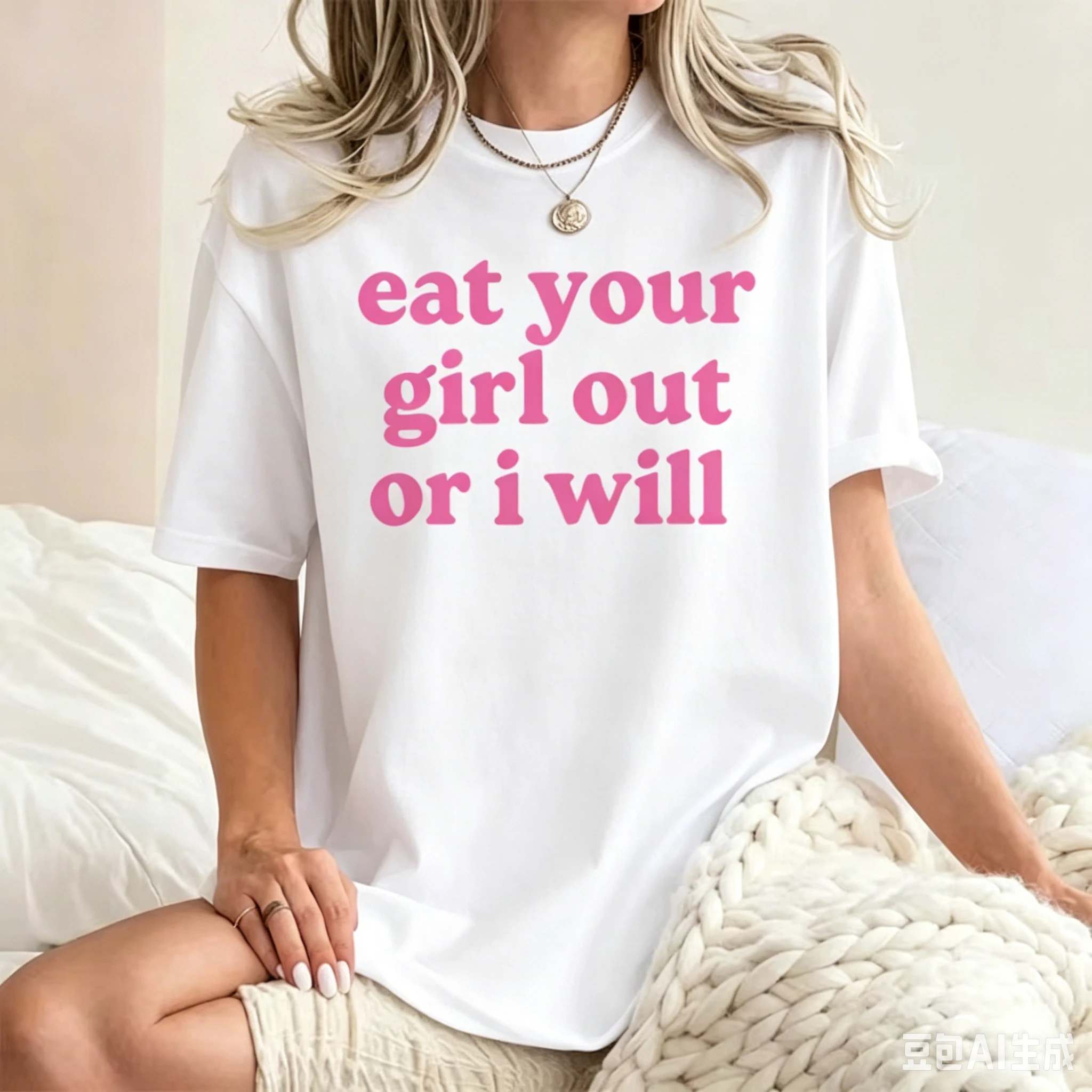 Eat Your Girl Out or I Will T-shirt Women Men Soft Unisex T-Shirt Funny Lesbian Bisexual Woman LGBTQ Pride T Shirt WLW Gay Pride
