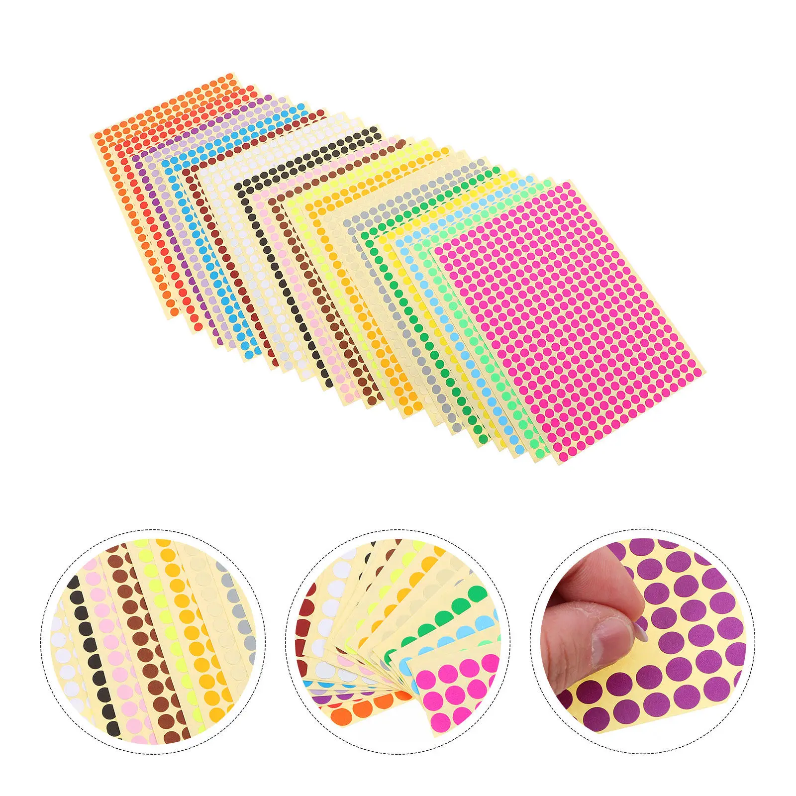 

20 листов разноцветных наклеек с маленькими точками, самоклеящиеся круглые этикетки для классификации предметов, организации дома, школы