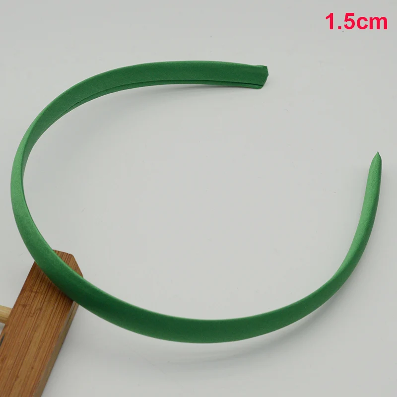 5PCS 1.5cm 1.8cm Black Red Green Satin Covered Plastic Hair Headbands Plain Hair Hoops Base Hairbands for DIY Hair Accessories