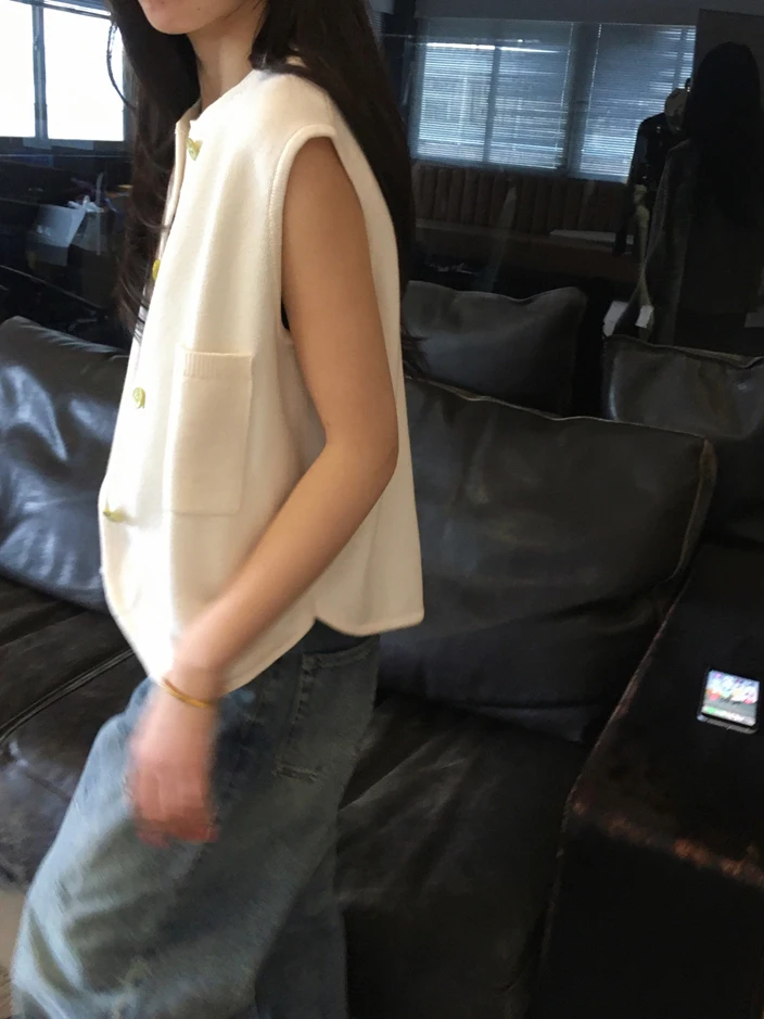 

Женский вязаный жилет Cuijia из шерсти и хлопка с воротником-стойкой, 5G, в рубчик, для повседневной носки