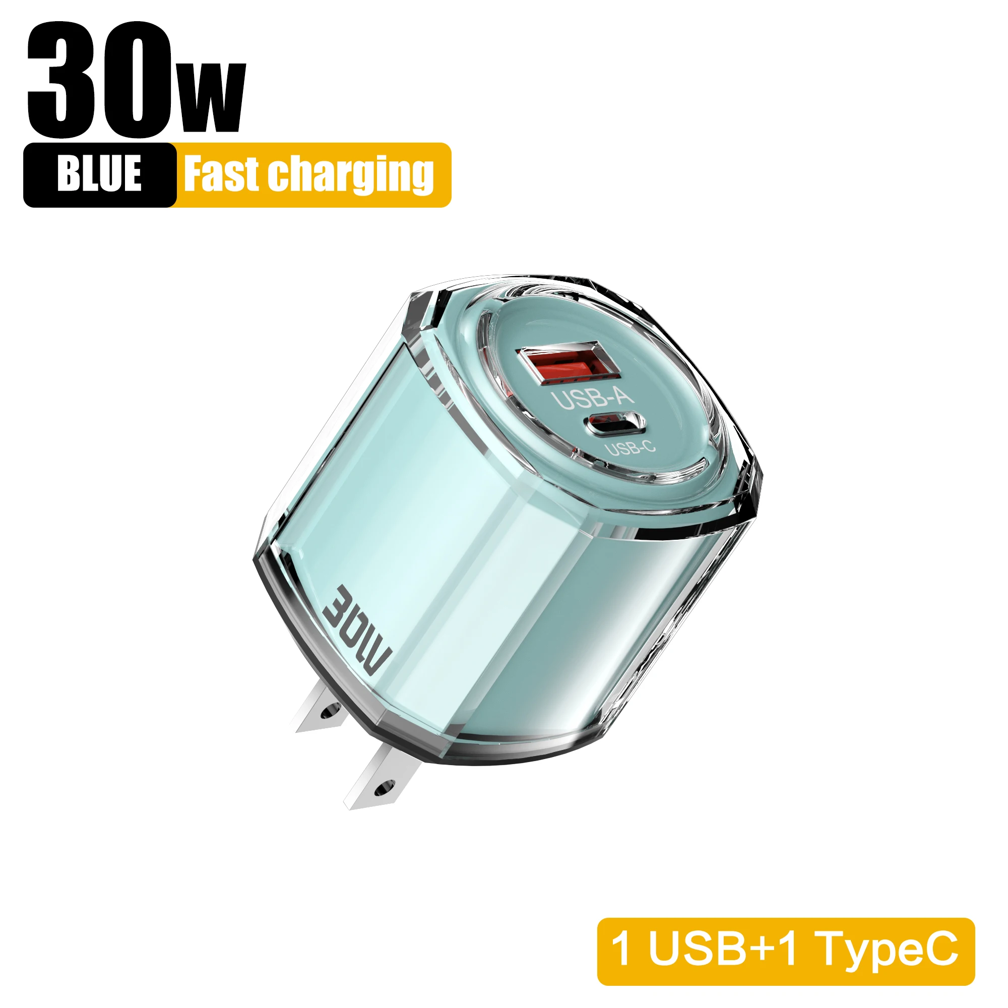 30W USB C-oplader Muti-poorten Snel opladen Snel opladen QC3.0 Type C PD Mobiele telefoon-muuradapter voor iPhone 16 Pro Xiaomi 15