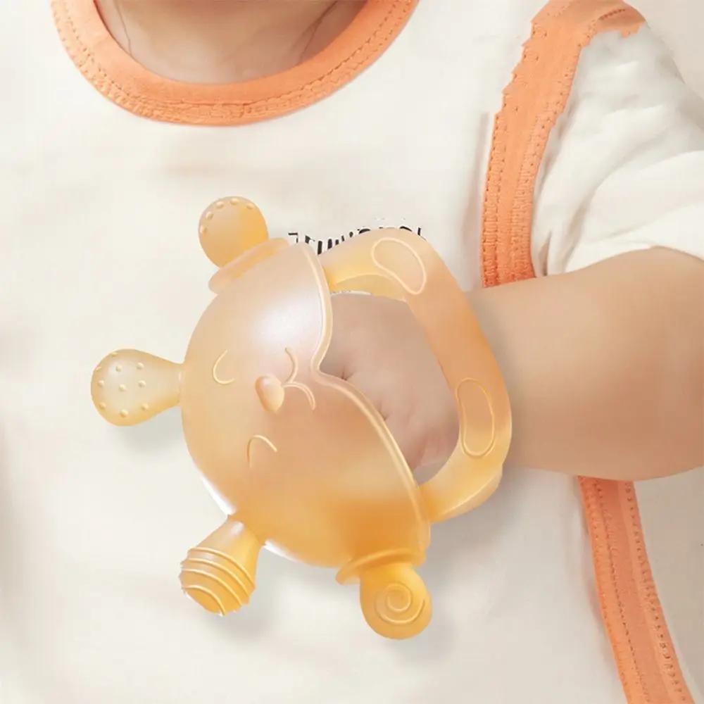 

3pcs Soft Silicone Bunny Teething Toy BPA Free Cartoon Teether Ring Food Grade Anti-Thumb Teether Gloves Infant Teething