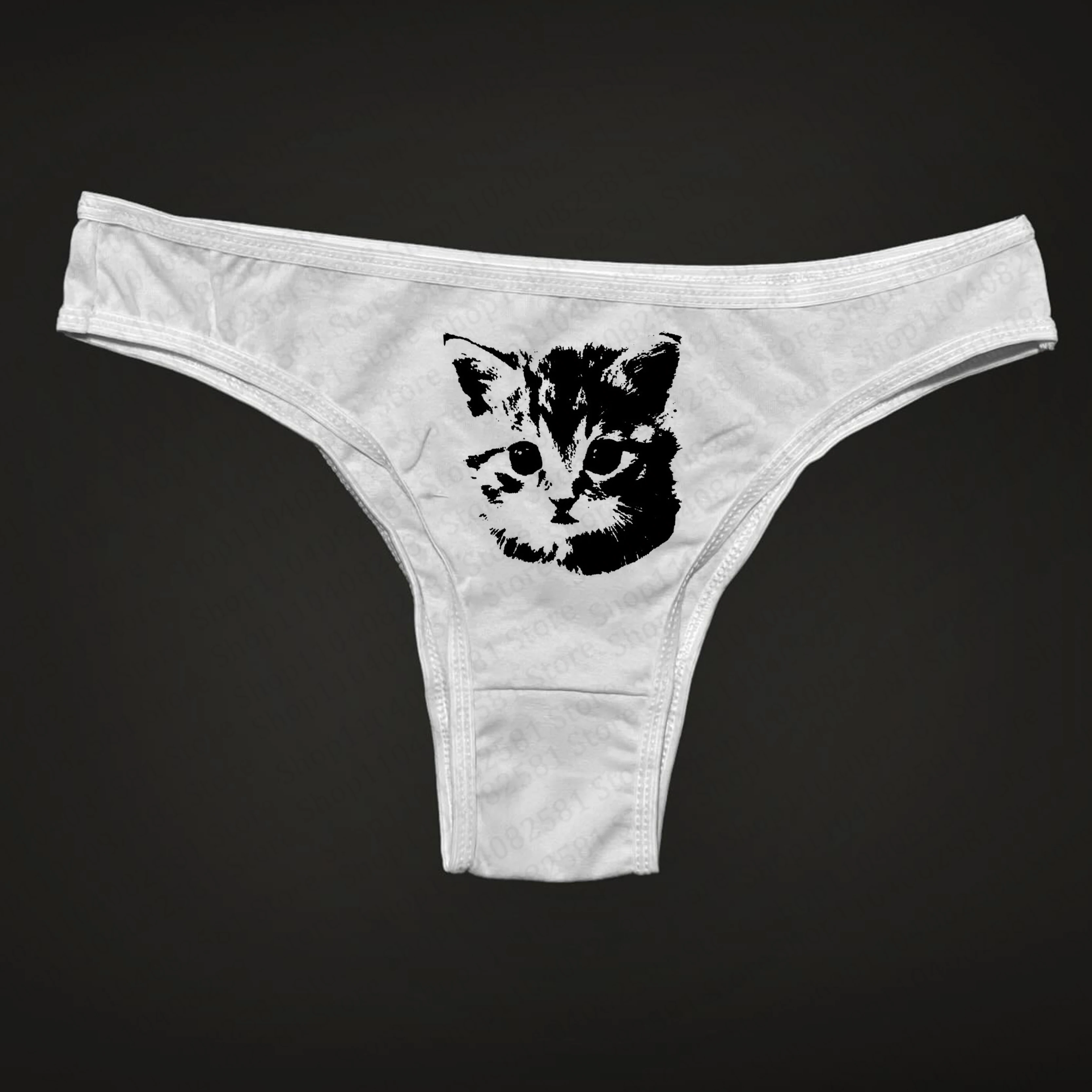 Y2K ملابس داخلية نسائية لطيف القط طباعة الملابس الداخلية ملابس داخلية جيدة التهوية متعة الساخن طباعة الملابس الداخلية مثير ملابس داخلية للتنحيل ايمو الفتيات #1