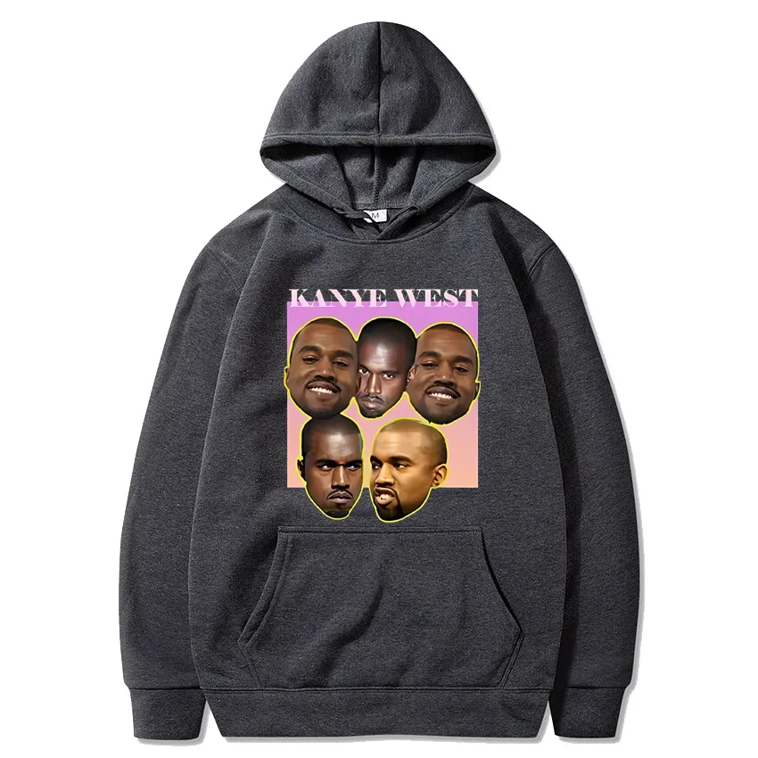 Kanye West Gesicht Tickets drucken lustige Hoodie Männer Frauen Mode Pullover übergroße Streetwear Unisex Langarm Kapuze Sweatshirt