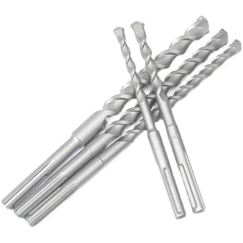 Five-pit drill bit 8mm electric hammer electric bell to open the hole round head two pits three slots concrete through the wal