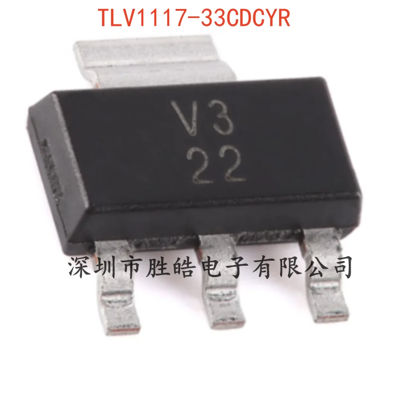 (10PCS)  NEW   TLV1117-33CDCYR   3.3V 800mA    Linear Regulator Chip    SOT-223-4   TLV1117-33CDCYR  Integrated Circuit