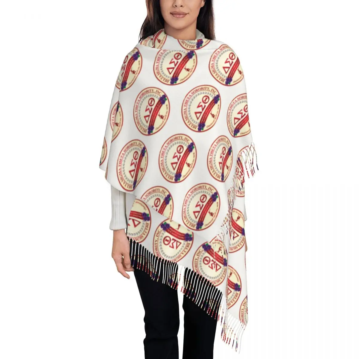 

Шарф Delta Sigmas Theta с принтом на заказ для женщин и мужчин, зима-осень, теплые шарфы, шаль, накидка