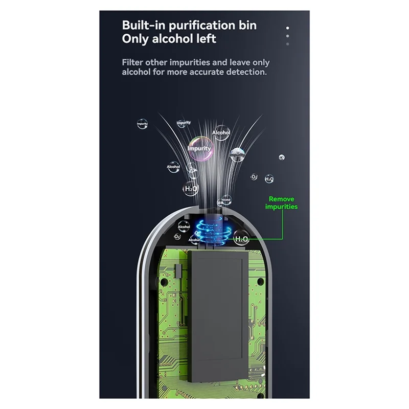 A13E-Compact Highly Accurate Sensitive Alcohol  Rechargeable Long-Lasting Breathalyzer G1 Multi-Language Tester