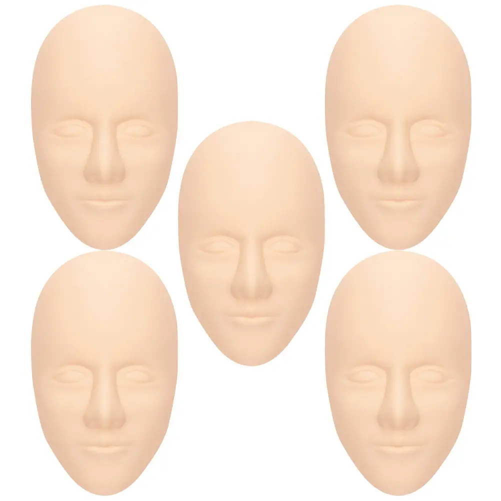 

5Pcs Blank Practice Skin Sheet Silicone Fake Face for Tattooing Eyeliner Makeup Permanent Embroidery Training Skin