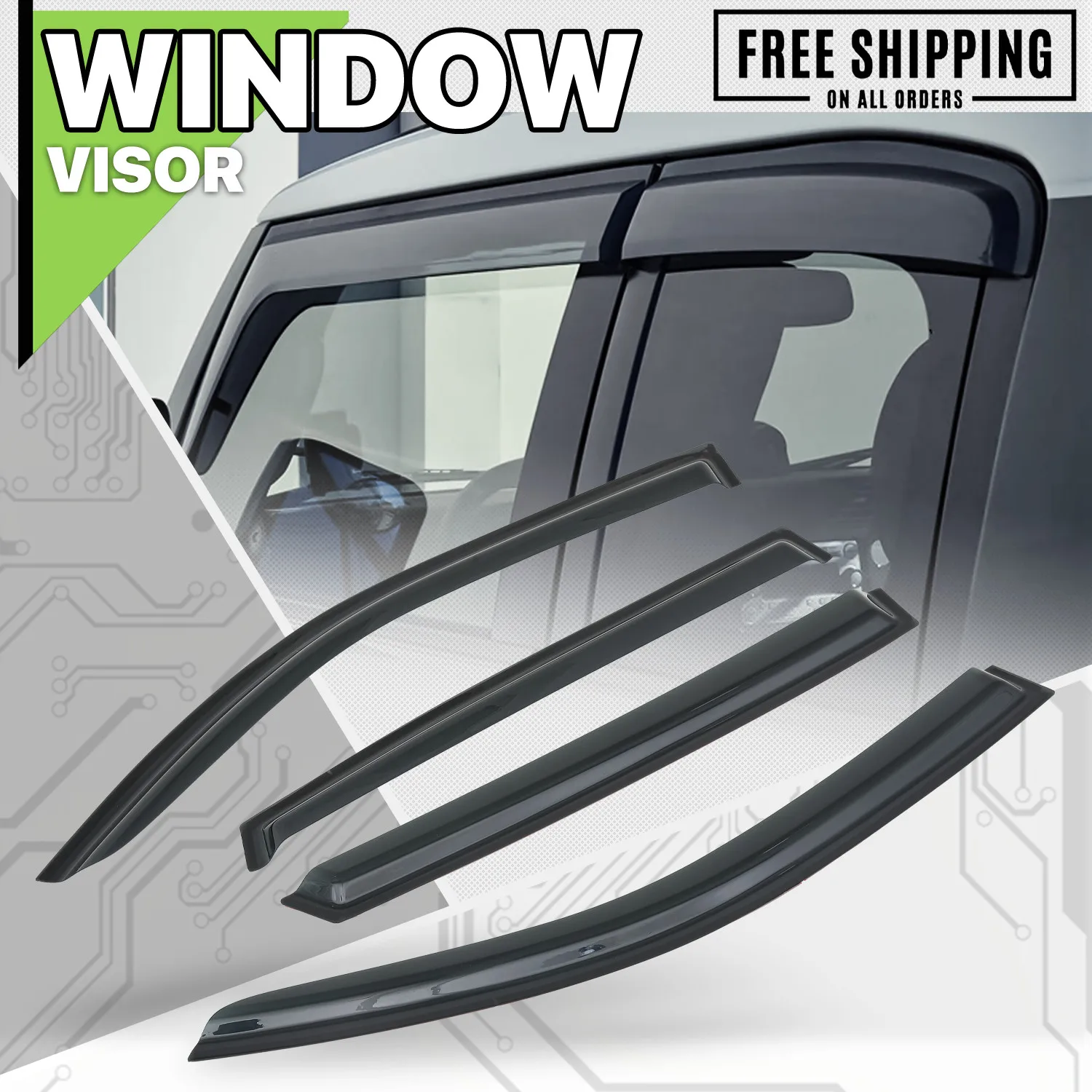 

Smoke Window Visor Shade Vent Wind Rain Deflector Guard fit 05-09 Hyundai Tucson