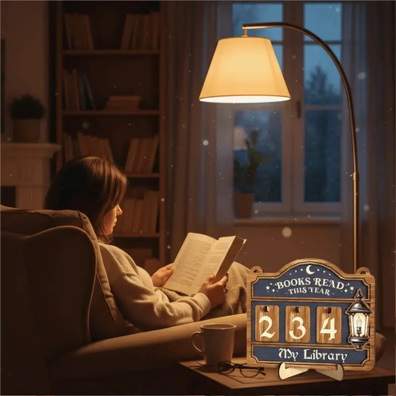 MLGB-Book Counter For Home Library Decor, Book Tracker, Books Read This Year Counter, Book Lovers Gift