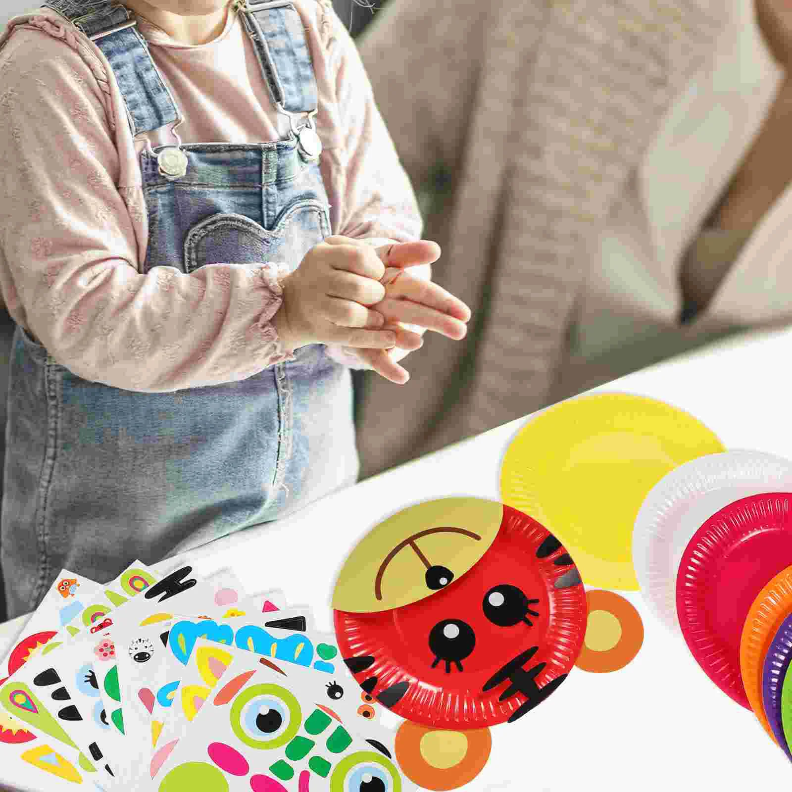 DIY Paper Plate Sticker Painting Nail Toddler Crafts Kids Kits Animal Manual Ages 2 Child 2-3 Plates Paper Plates And Stickers