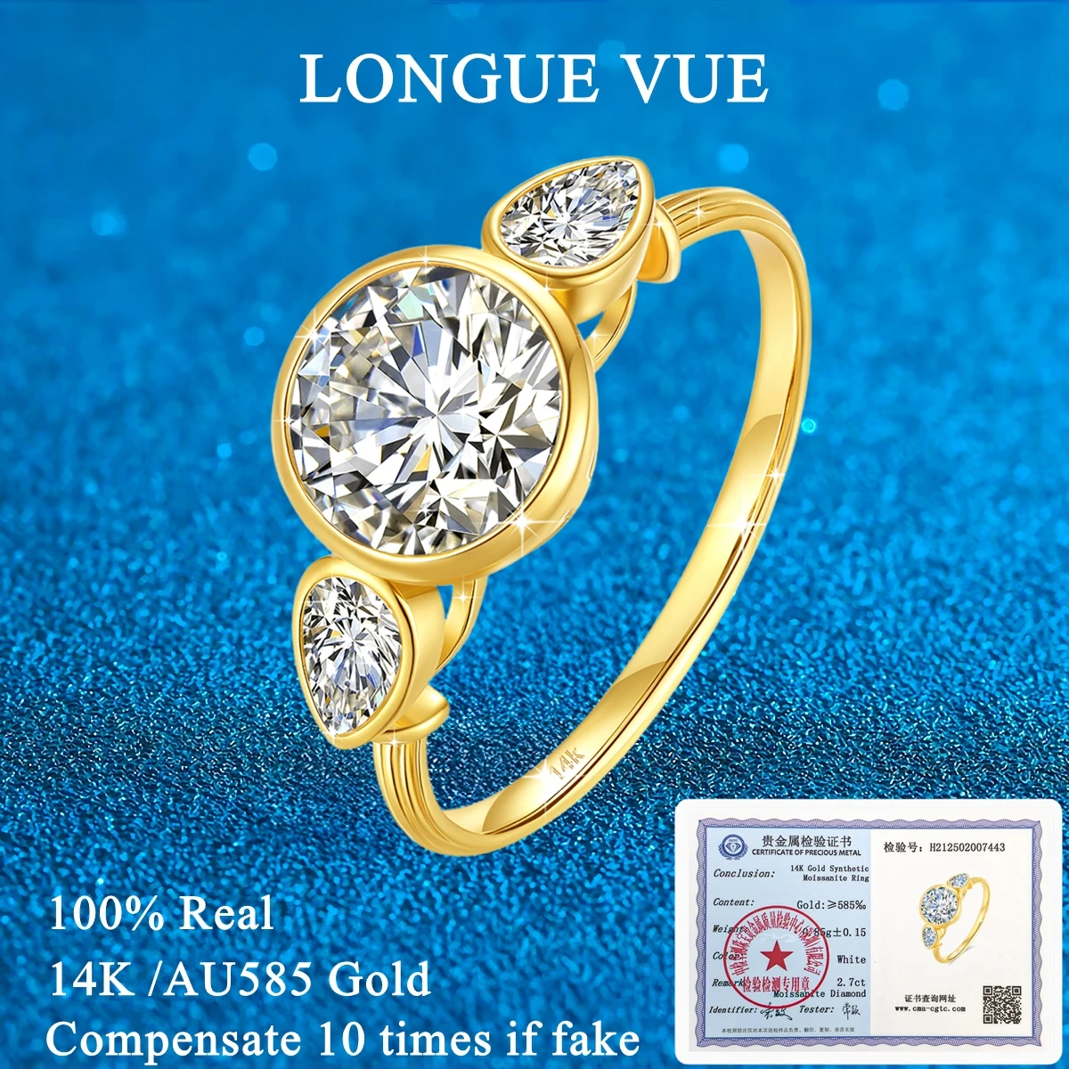 

AU585 Золотое обручальное кольцо с муассанитом грушевидной огранки для женщин, обручальное кольцо из муассанита 14 карат с подарочной коробкой для ювелирных изделий, ювелирные изделия на заказ