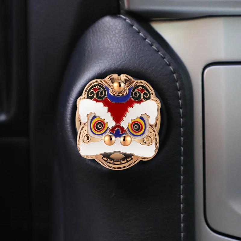 China-Chic Leeuw Auto Start Key Beschermende Cover Decoratie Sticker Ontsteking Ring Button Flip Cover Auto-interieur Modificatie