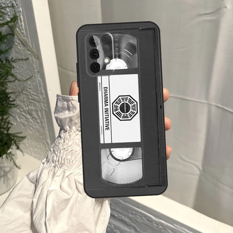 Custodia con nastro VHS retrò per Samsung Galaxy A16 A36 A56 A06 A13 A53 A33 A23 A55 A35 A17 A54 A34 A14 A52 A32 A15