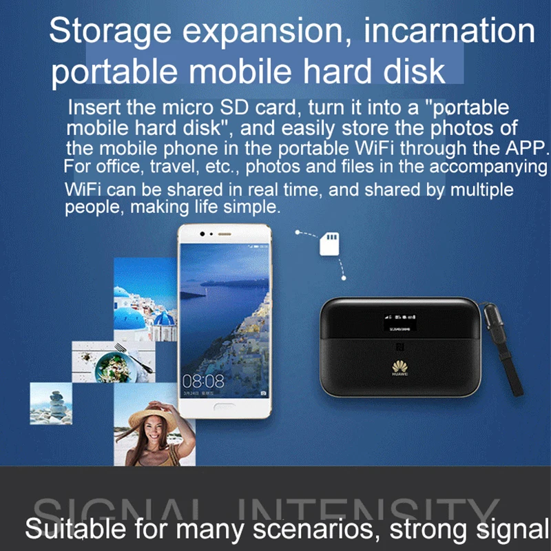 هواوي-مقفلة واي فاي 2 برو e5885ls-93a ، 4g lte راوتر ، cat6 ، 300 mbps ، مودم ، نقطة اتصال جيب ، مع فتحة بطاقة sim ، منفذ rj45