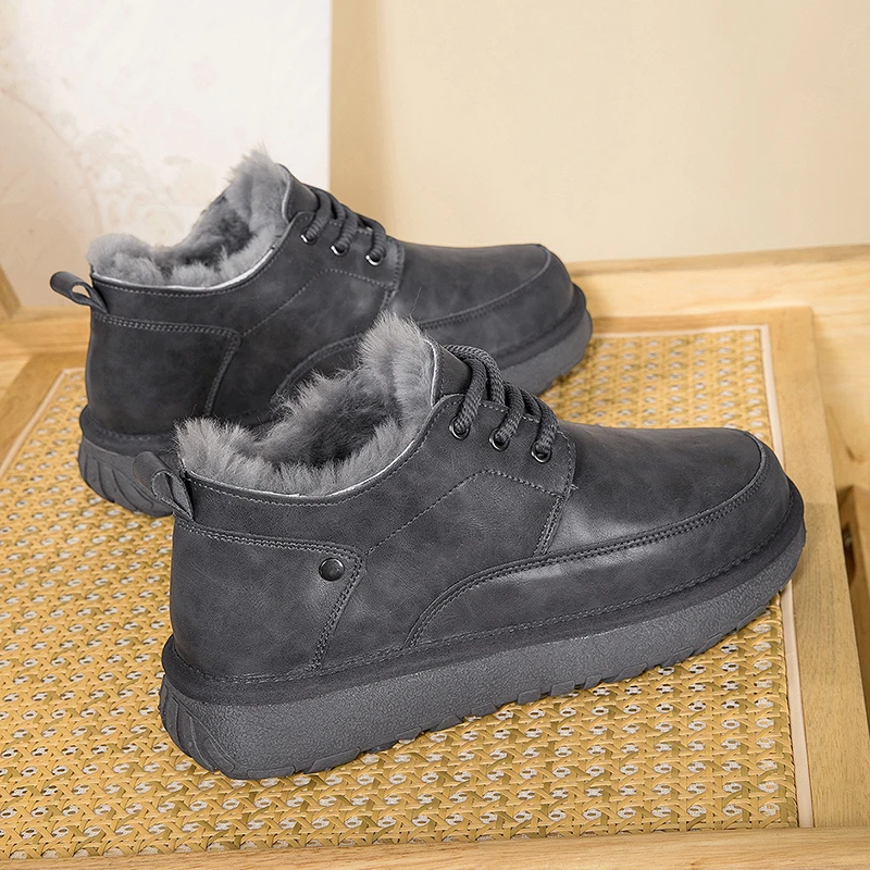 Zapatos térmicos para la nieve para hombre 2025, fáciles de quitar y antiviento, ideales para cenas de Acción de Gracias y aspecto informal elegante