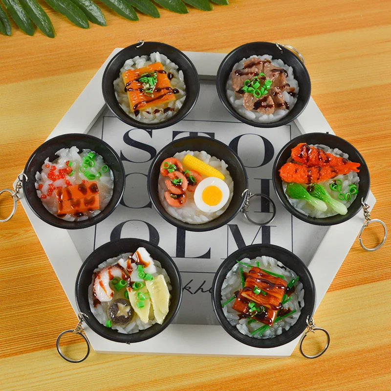 Simulated Food Eel Rice Sushi Keychain Japanese Food Pendant Food Play Keychain For Men Women Display Model Accessories Gift