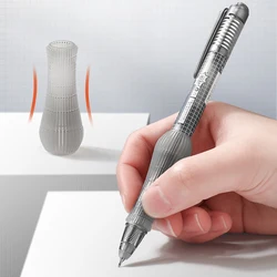 Single Automatic Rebound Decompression Anti Slip Pen Comfortable Soft Grip Extremely Thin Head Quick Dry Press Rollerball Pen