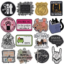 Accesorios de cotización de dibujos animados, alfileres de solapa de gato bonitos para mochilas, insignias para maletín, insignias en mochila, regalo de Año Nuevo
