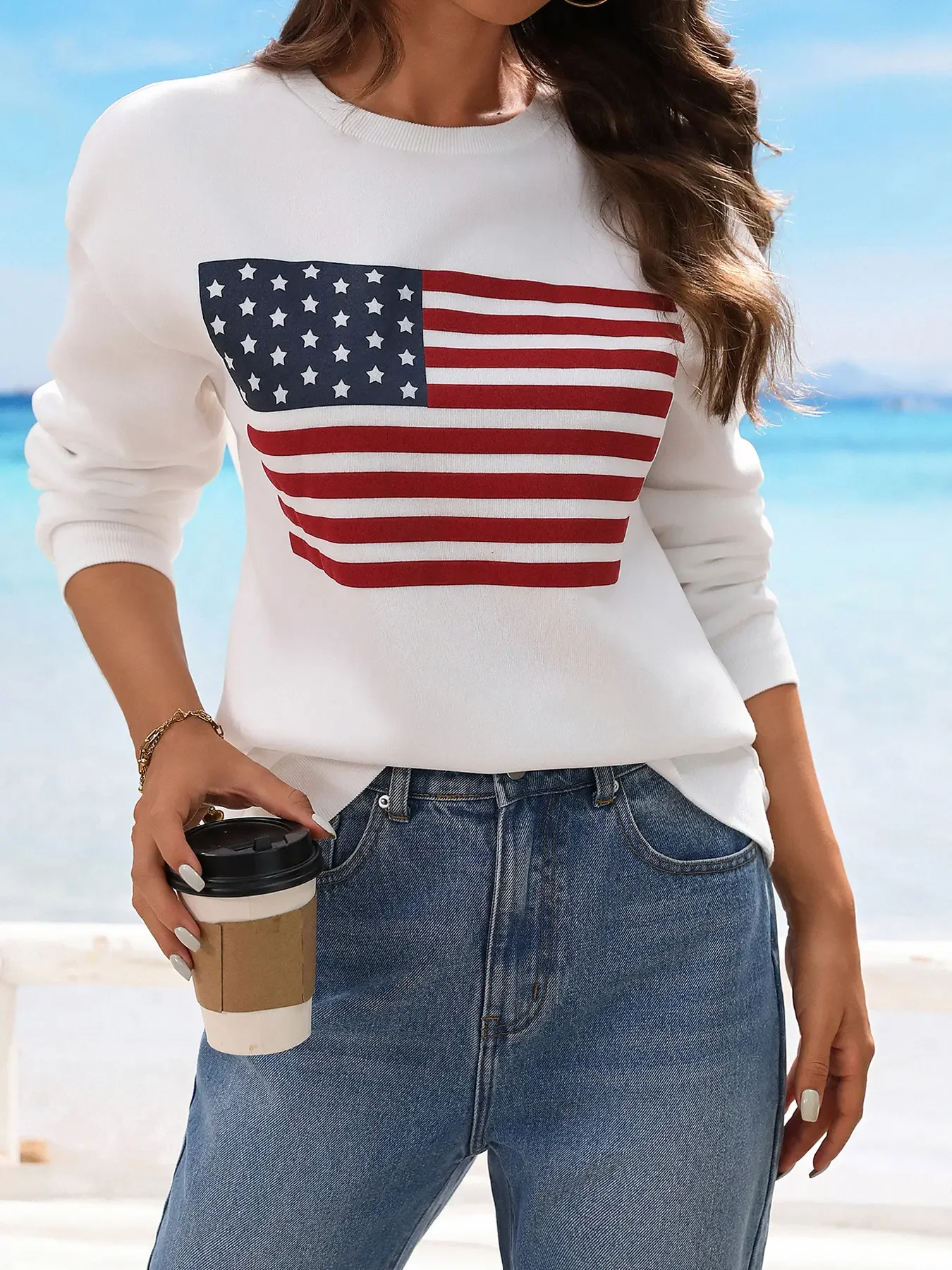 

Autumn and Winter Temperament British Style Loose Sweatshirt American Pullover Round Neck Design Casual Loose Long-sleeved Top