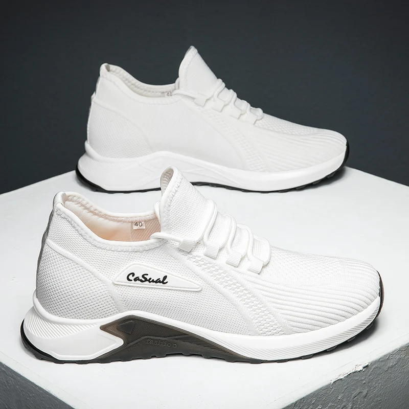 Men's Fashion Height Increasing Casual Shoes Breathable Mesh Non Slip Lightweight Comfortable Walking Sneakers