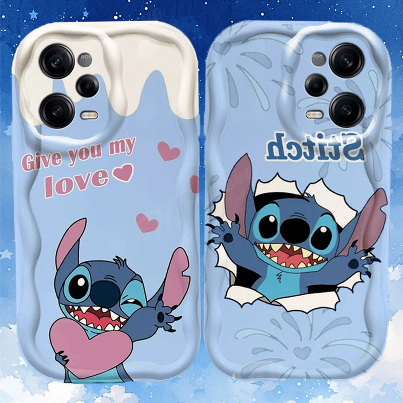 Чехол для телефона Disney Stitch love Heart Wave для Xiaomi Redmi Note 13 12 11 Pro Plus 4G 5G 12S 11S 10 10S 9 9S 8 13C 12C 10C Turbo 3