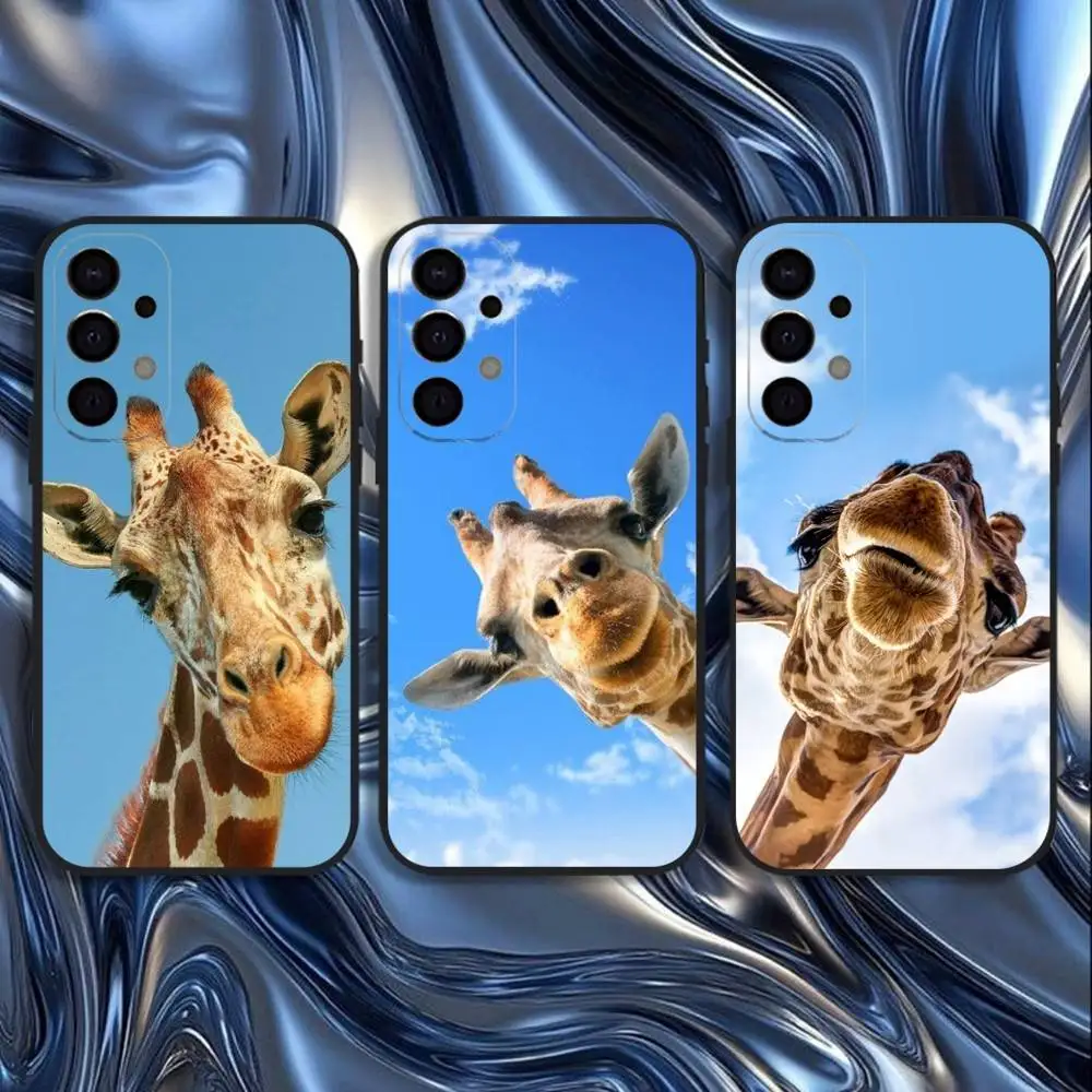 

Cute Funny Giraffe Phone Case For Samsung S25,S24,S21,S22,S23,S30,Ultra,S20,Plus,Fe,Lite,5G Black Cover