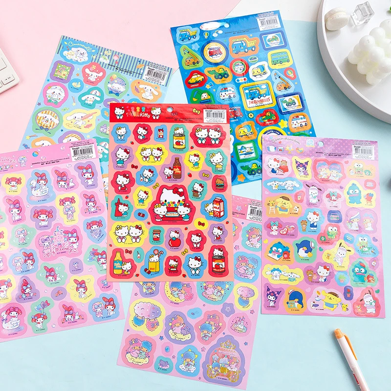 Cute Cartoon Kuromi My Melody Sticker Hand Account Material DIY Sticker