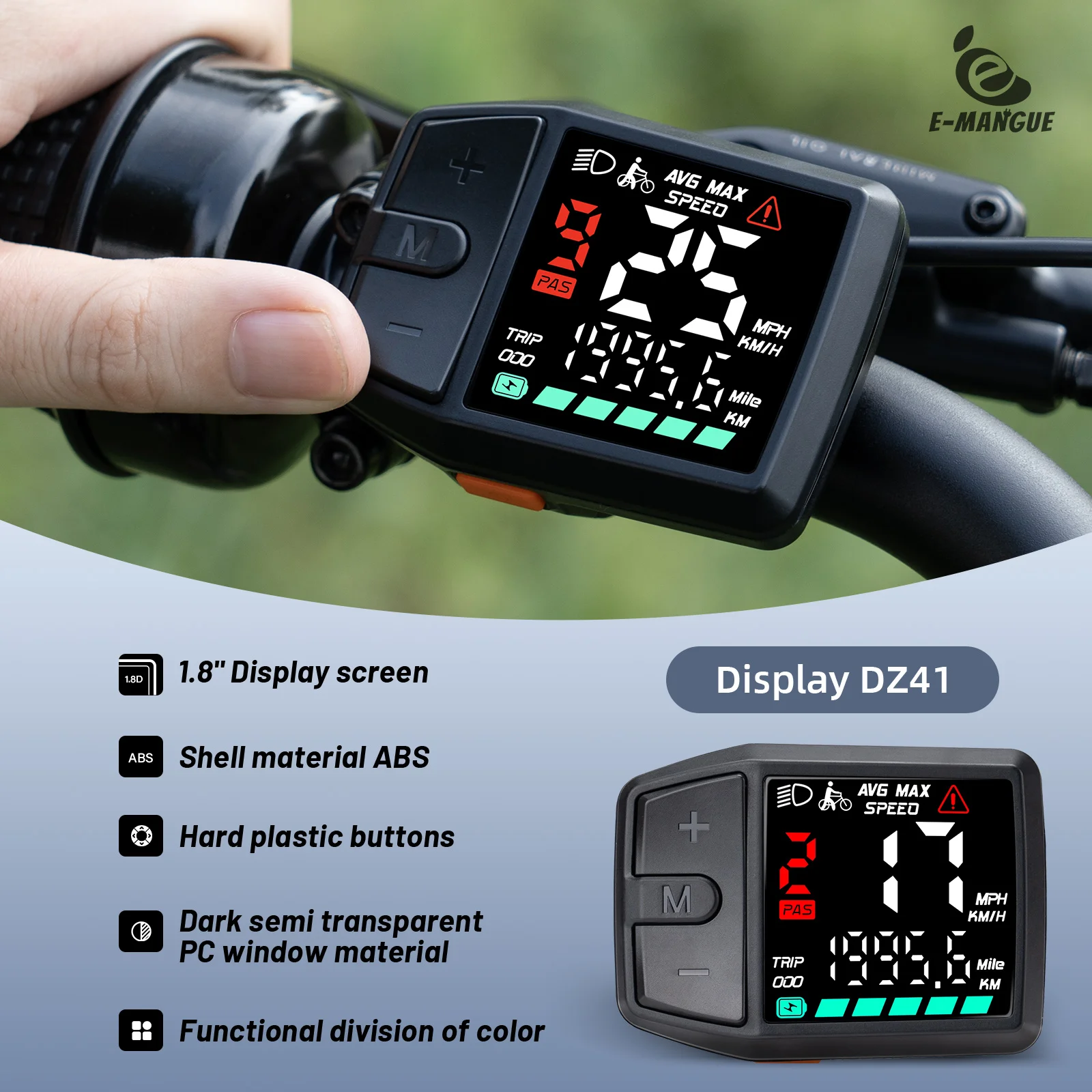 LED Display DZ41 Bluetooth Speedometer EBike Compatible with Bafang CAN Protocol 0-9 Levels M500 M600 G510 M620 M420 M300 M200