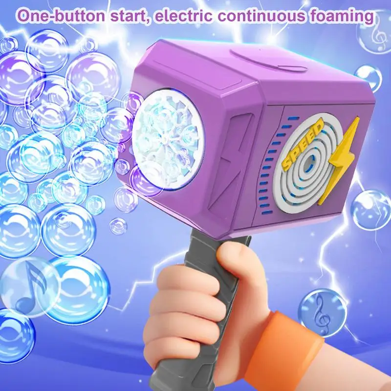 Machine à bulles automatique à marteau pour enfants, jouets de fête en plein air, bâton à bulles portatif pour enfants