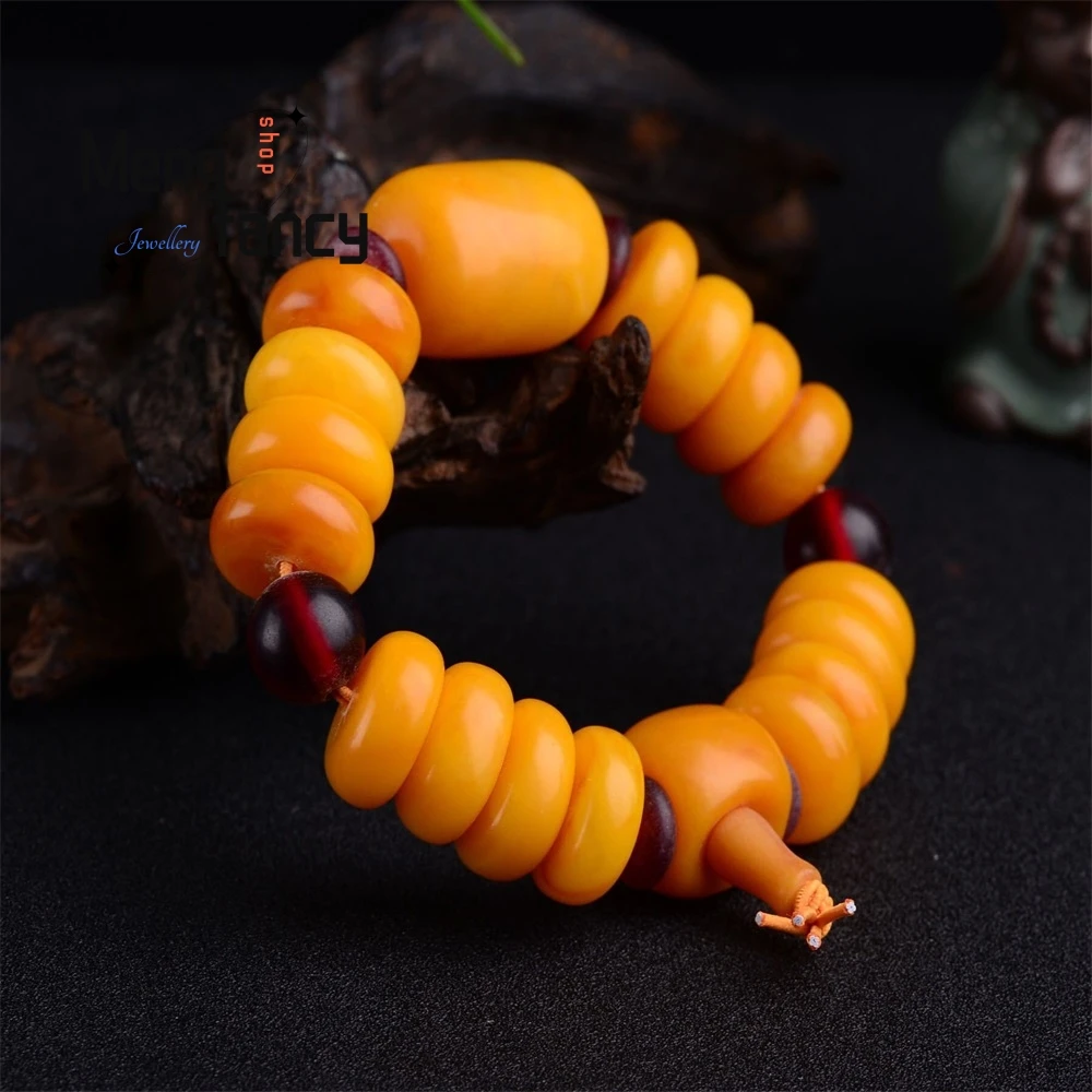 

High-Grade Beeswax, Amber, Old Wax, Beaded Beads, Men's And Women's Pendant Necklaces Exquisite Fashion Jewelry Handicraft